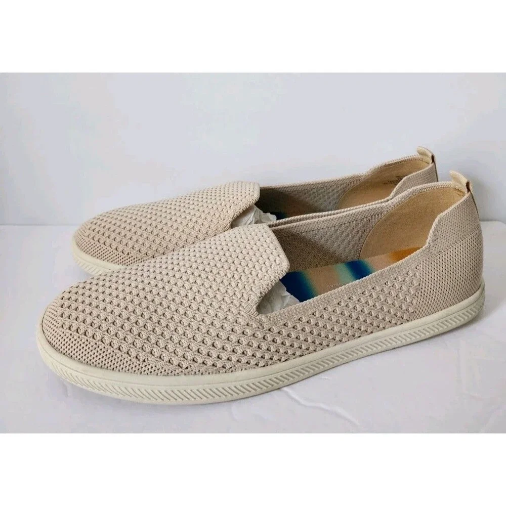 New Vince Camuto Washable Knit Slip-On Shoes Cabreli Bone Off White 7 M